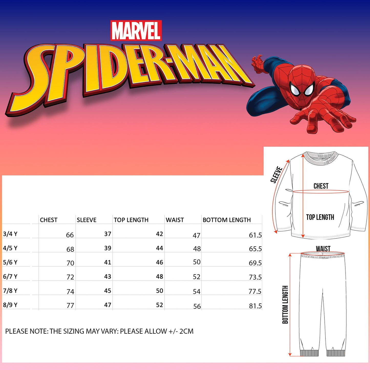 Marvel Spider-Man Christmas Pyjama-bleu