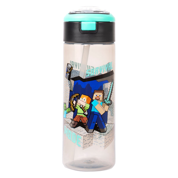Gourde Minecraft – Bottle avec paille 700ml – Steve & Alex