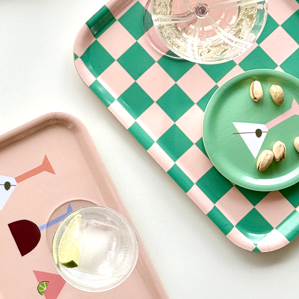 Peach COCKTAILS Serving Tray - 32x15 cm