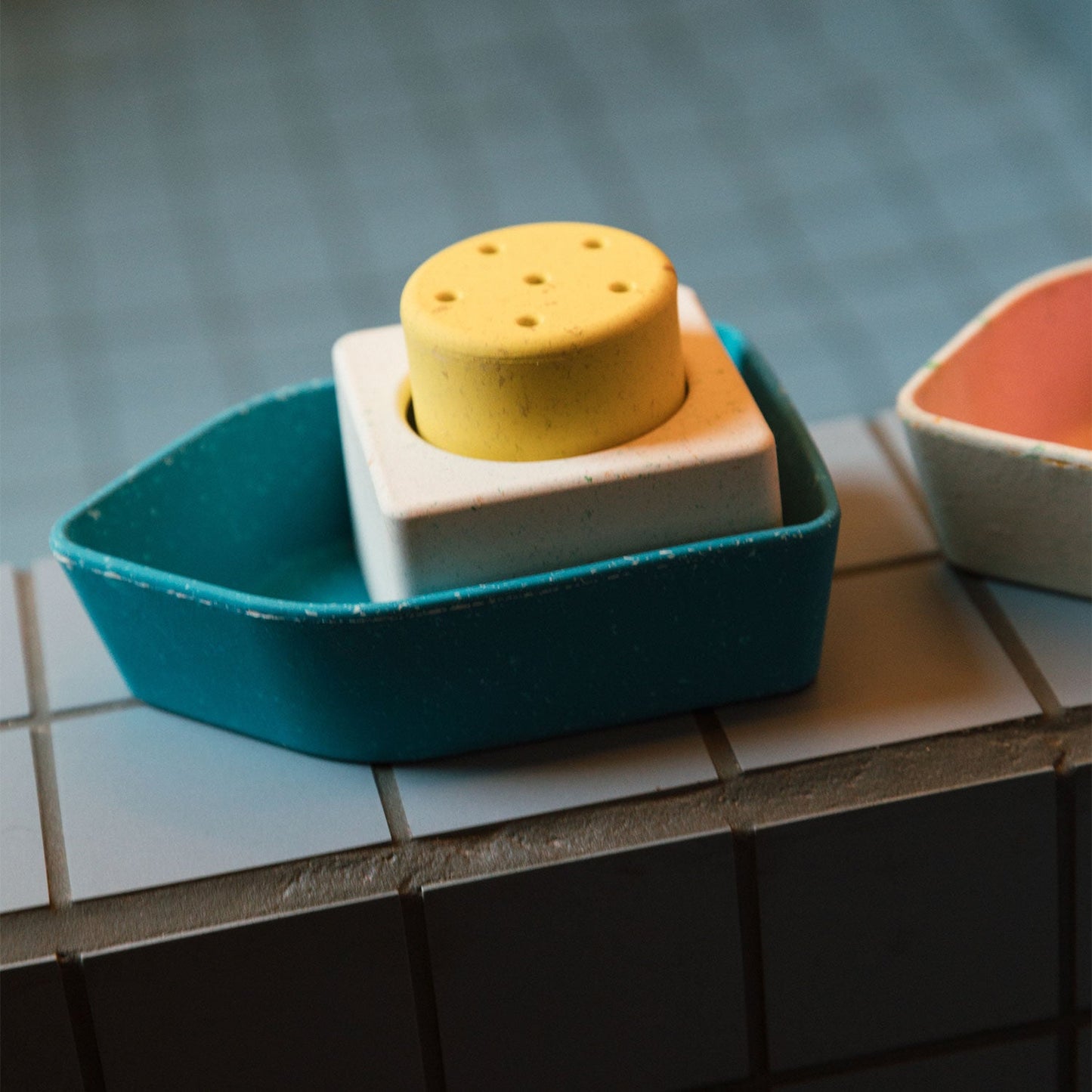 Upcycled Rubber Bath Toy Boat Yellow