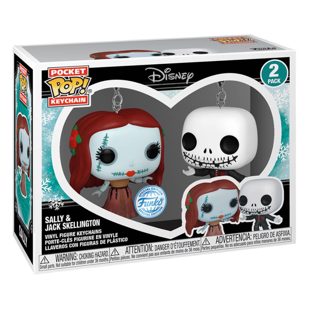 ¡Estallido! Llavero de Sally y Jack Skellington, paquete de 2