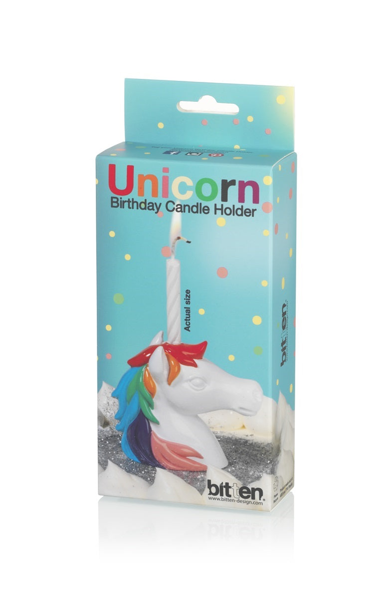 Portavelas de cumpleaños de unicornio