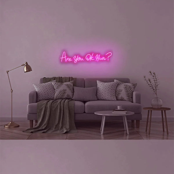 Arte murale al neon: stai bene, tesoro?