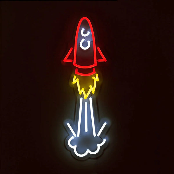 Muro di razzi al neon