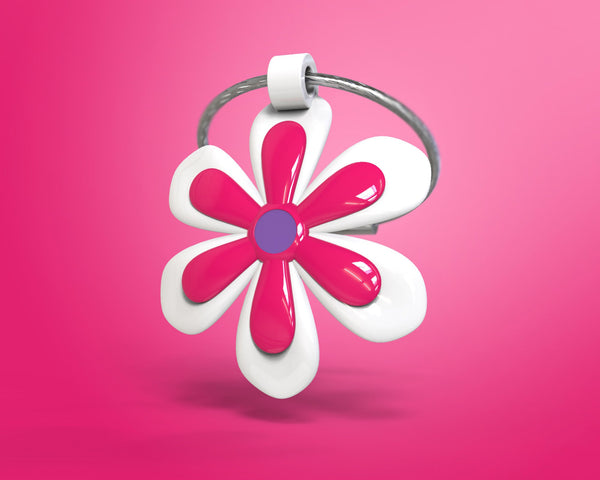 Portachiavi a forma di fiore rosa