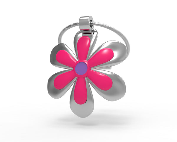 Portachiavi a forma di fiore in argento