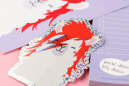 Pegatina de llama brillante David Bowie Ziggy Stardust