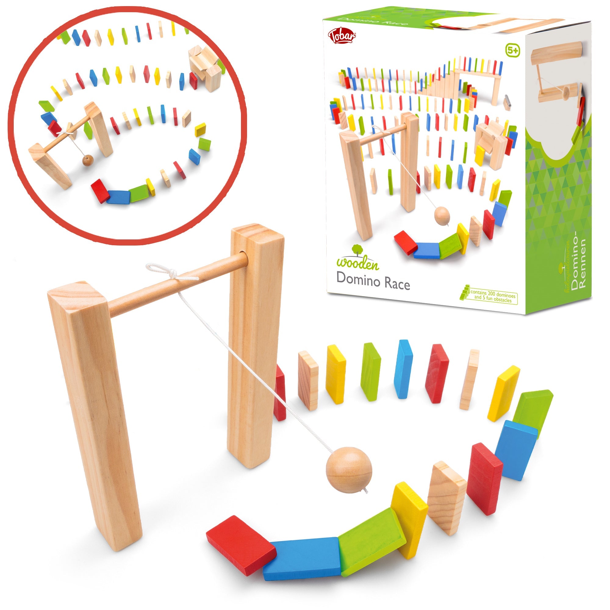 COURSE DE DOMINOS EN BOIS