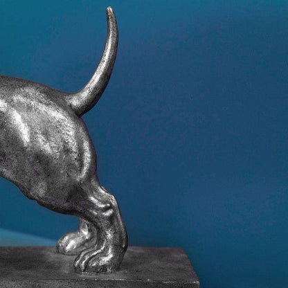 Lampada da tavolo Frank Silver/Grey Dachshund, Poly, 60 x 14 x 48,5 cm