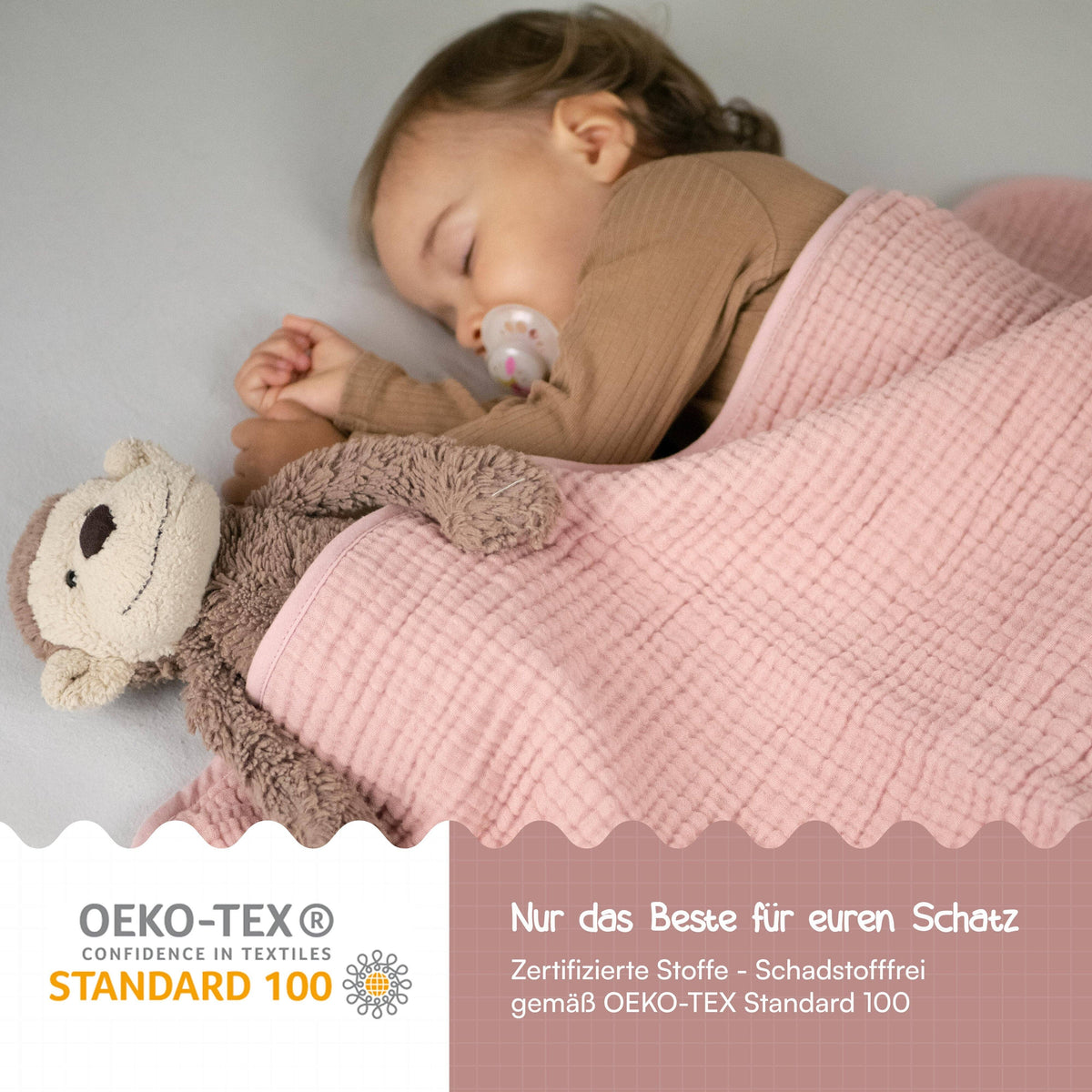 Babydecke Musselin Fleecedecke flauschig weich - rosa