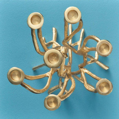 Candeliere Roots, alluminio dorato, 25 x 22 x 63,5 cm