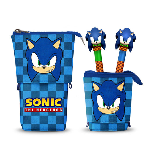 Sonic The Hedgehog - Astuccio carino + 2 penne gel cancellabili