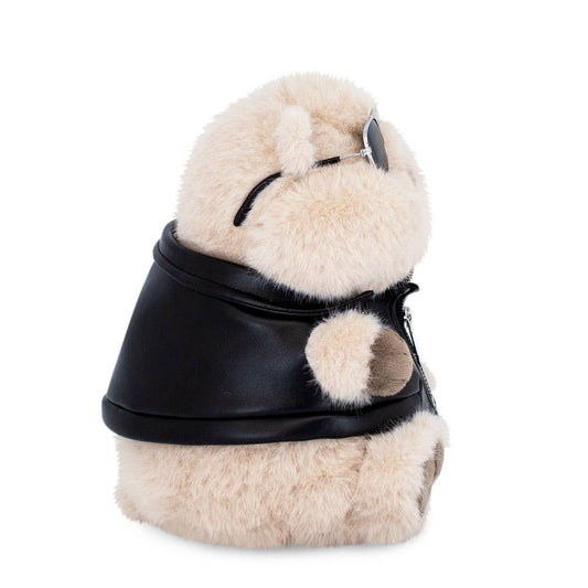 Peluche de hámster con chaqueta de cuero