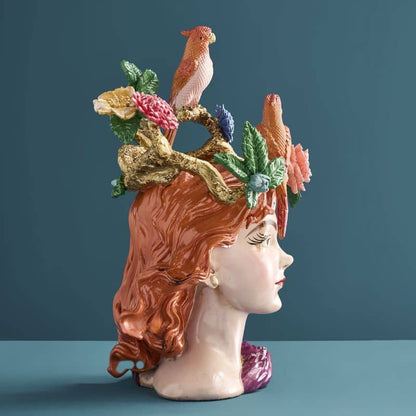 Jarrón con cabeza de mujer de M. Parrots