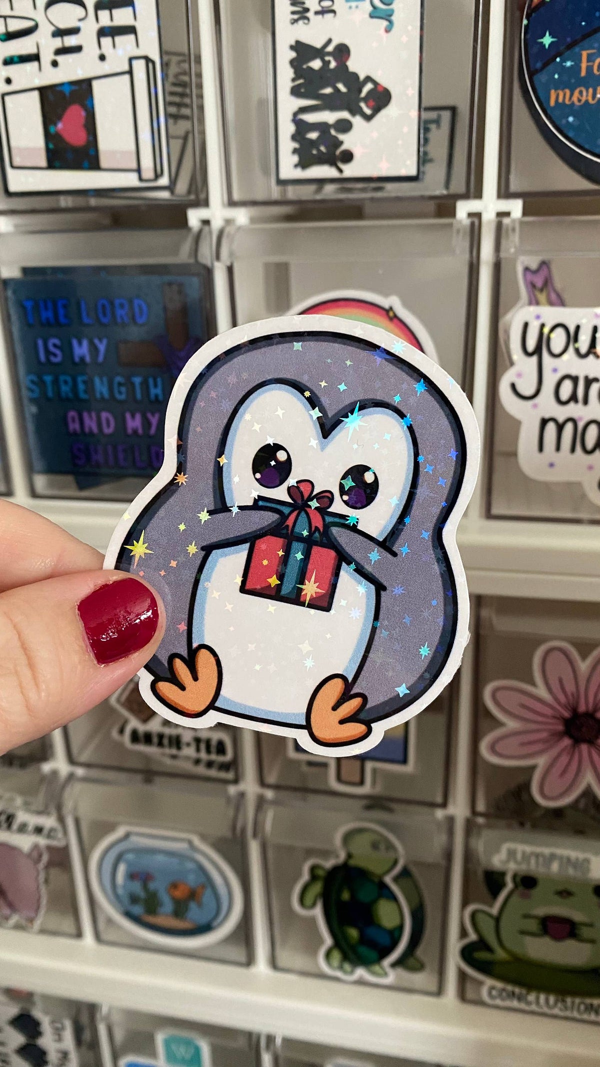 Sticker Pingouin Cadeau de Noël
