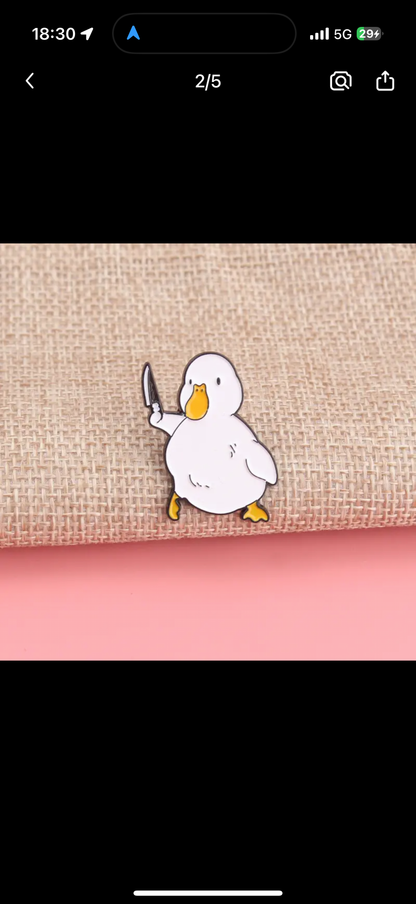 pins canard blanc couteau