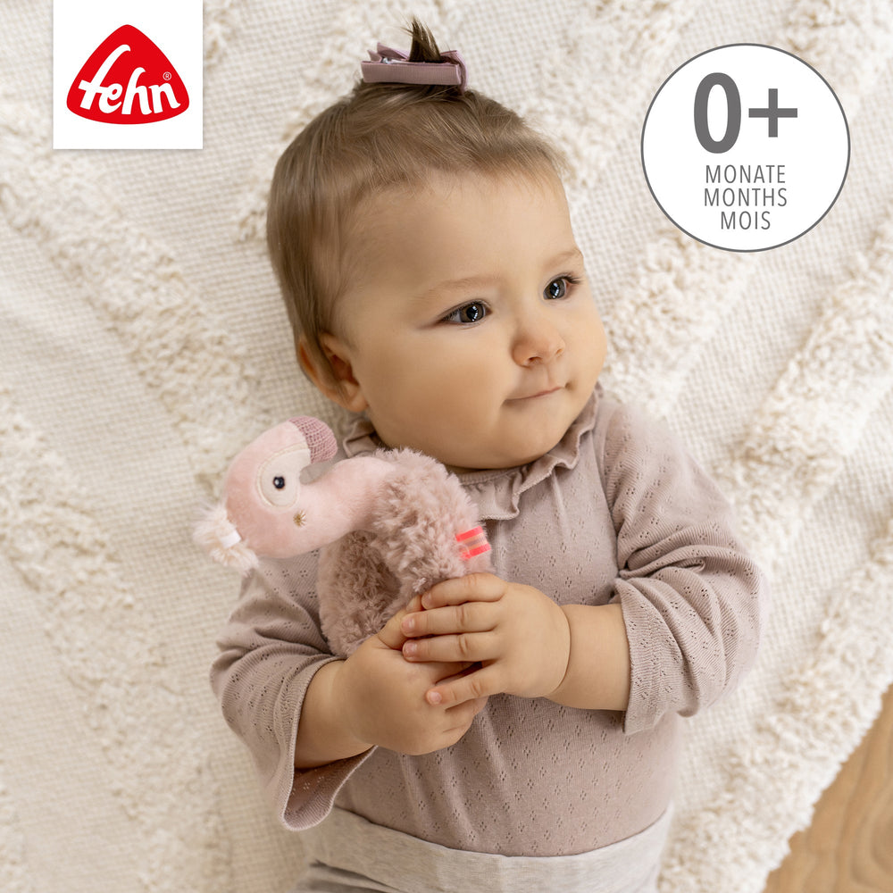 Anneau hochet flamant rose – 14 cm