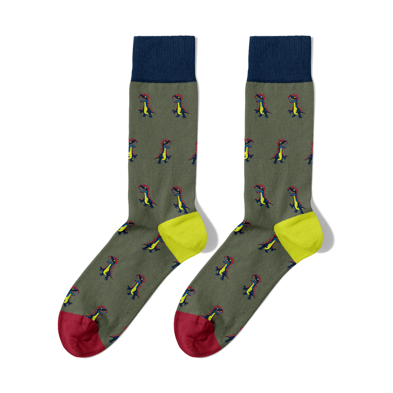 Chaussettes Jungle Khaki Dino