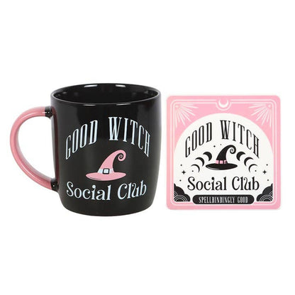 Ensemble de Tasse et Sous-Verre du Club Social des Bonnes Sorcières