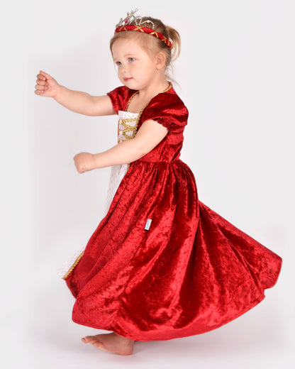 Robe de princesse en velours rouge taille 110-116 cm 4-6 ans
