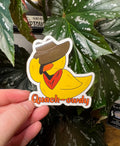 Cowboy Duck Sticker "Quack-owdy"