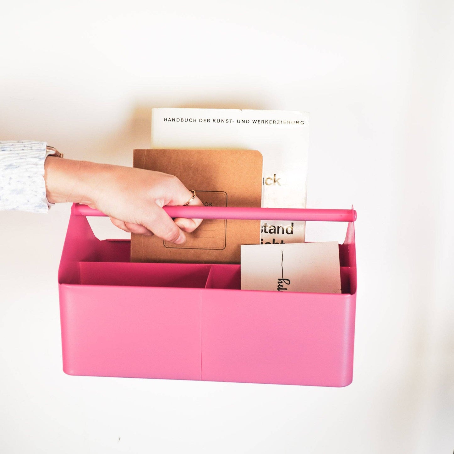 Scatola portaoggetti - Organizer - Metallo - Rosa - 30x17x17cm