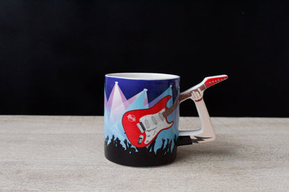 Rock mug with electric guitar