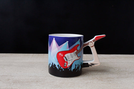 Rock mug with electric guitar