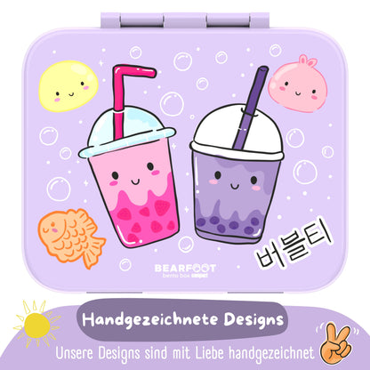 Lunch Box with Compartments, Lightweight & Leak-Proof - Bubble Tea Purple