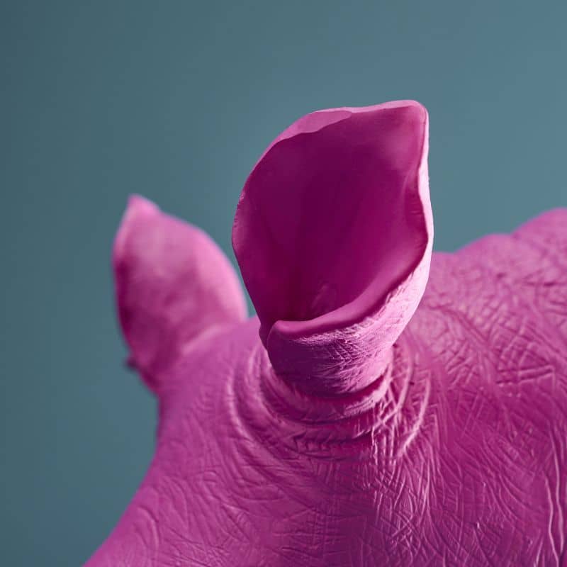 S/2 Serre-livres Rhinocéros, Magenta, 39,5 x 14,2 x 20,5 cm