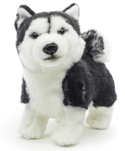 Peluche Chiot husky noir debout