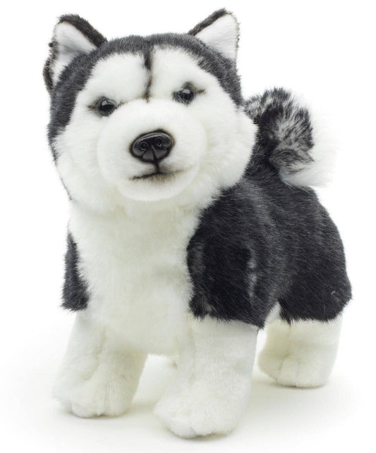 Peluche Chiot husky noir debout