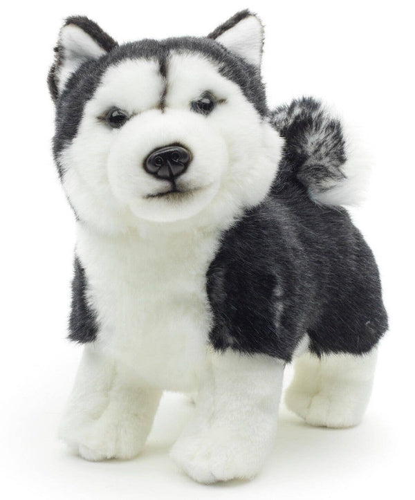 Peluche Chiot husky noir debout Uni Toys