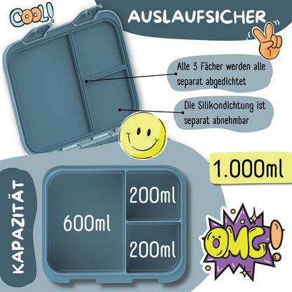 Brotdose mit Fächern, leicht & auslaufsicher - Feuerwehr