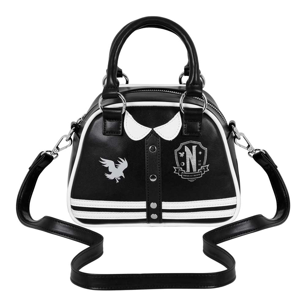 Sac à Main Bowling Fashion Wednesday « Varsity Casual » – Noir
