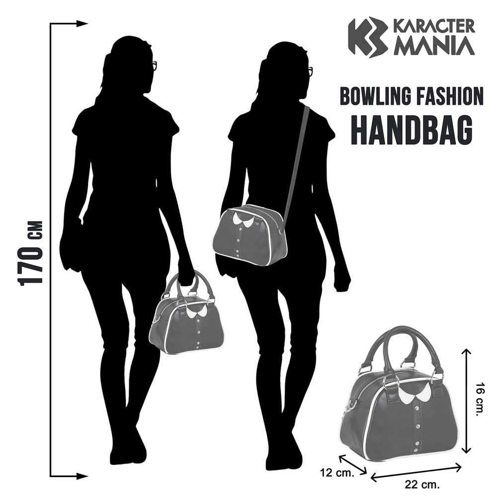Sac à Main Bowling Fashion Wednesday « Varsity Casual » – Noir