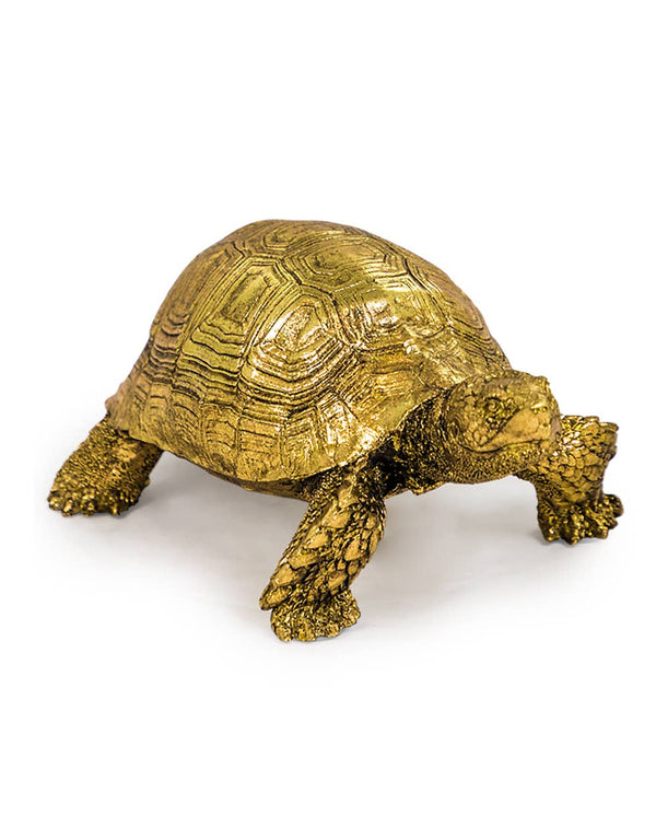 Piccola statuina di tartaruga dorata
