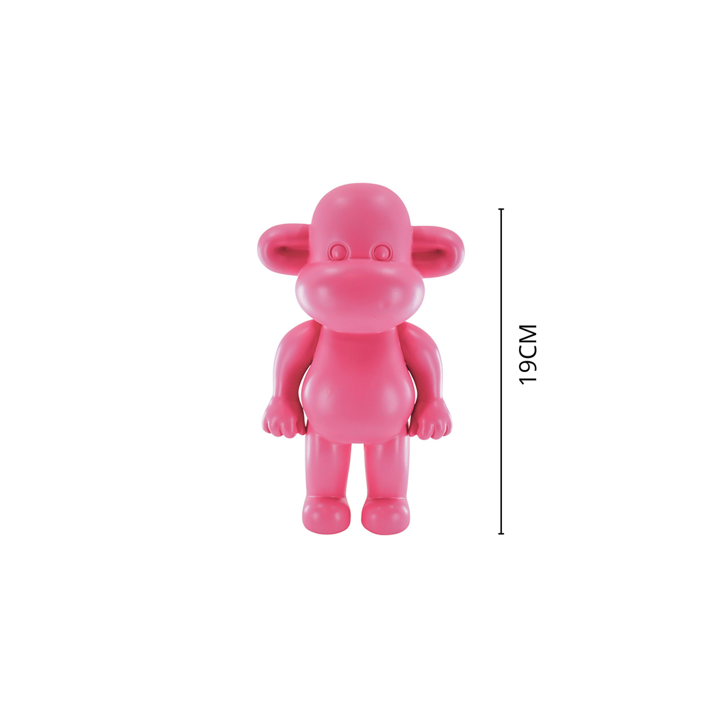 Ornamento - Figurina di scimmia 'The Legend' - Resina - Rosa - 11x7x19cm