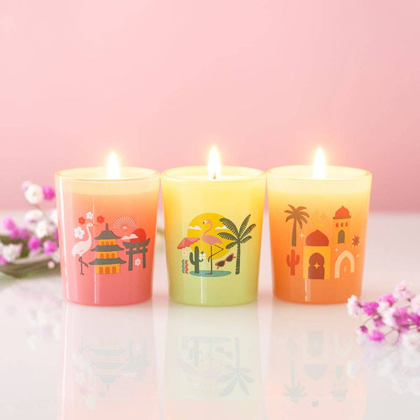 Trio de bougies parfumées Parfums du monde
