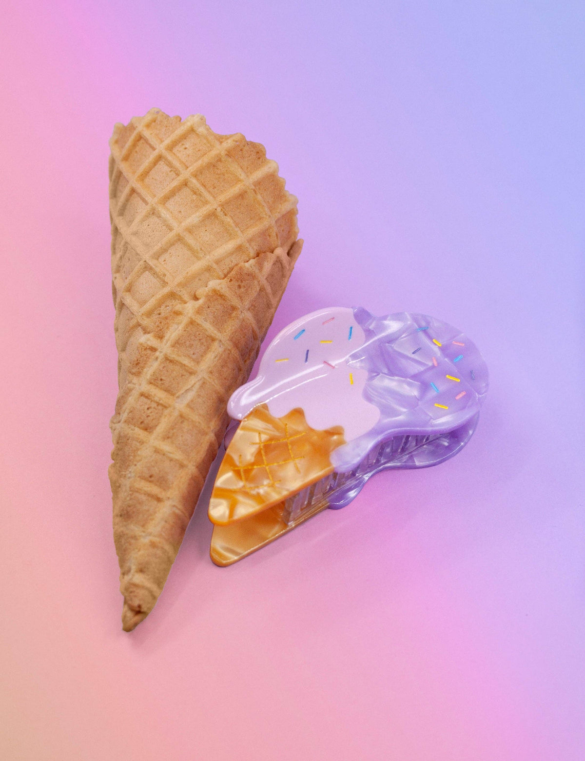 Haarclip in de vorm van een ijshoorntje "Ice Cream Dream"
