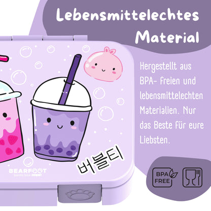 Lunch Box with Compartments, Lightweight & Leak-Proof - Bubble Tea Purple