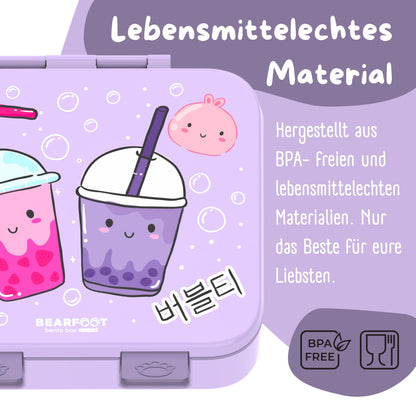 Lunch Box with Compartments, Lightweight & Leak-Proof - Bubble Tea Purple