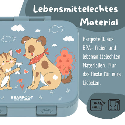 Brotdose mit Fächern, leicht & auslaufsicher - Hund & Katze