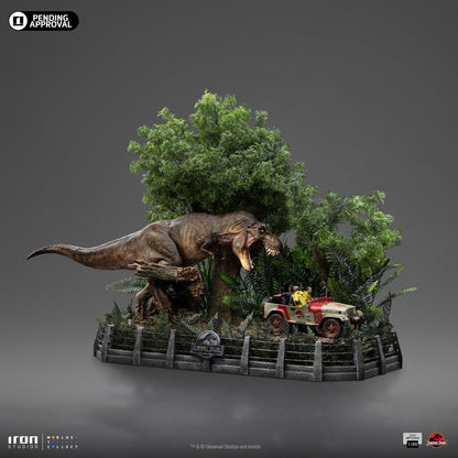 T-Rex Chase Statue - Jurassic Park - Demi Art Scale 1/20 - Iron Studios