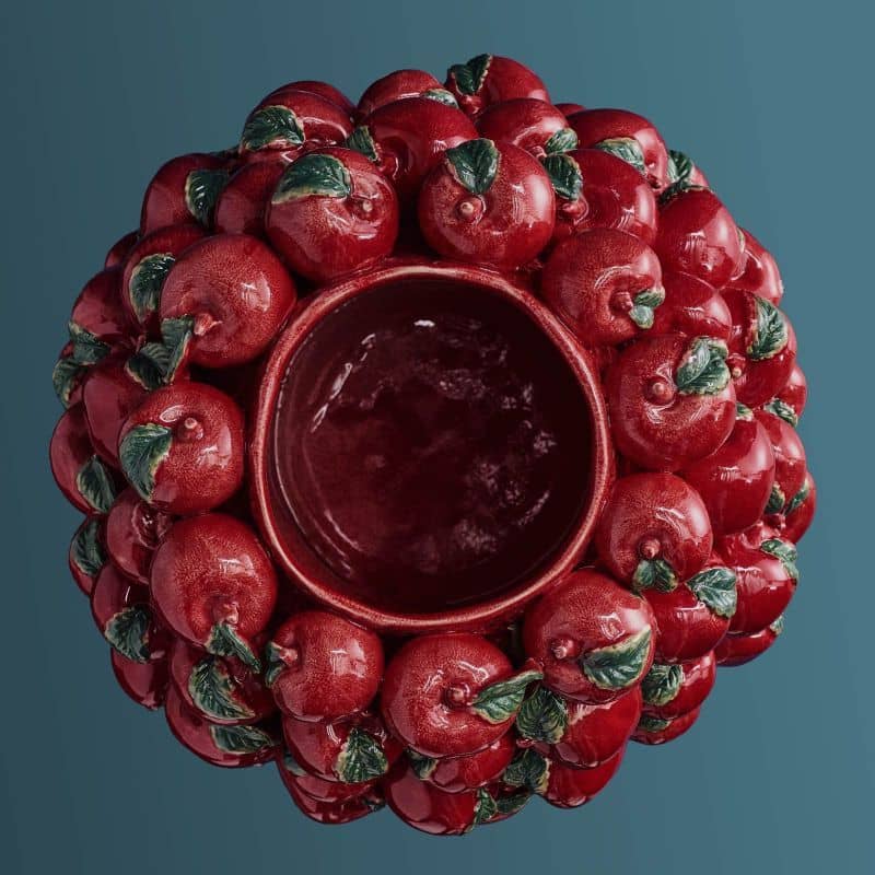 Jarrón de manzana, gres rojo, 42 x 42 x 32 cm