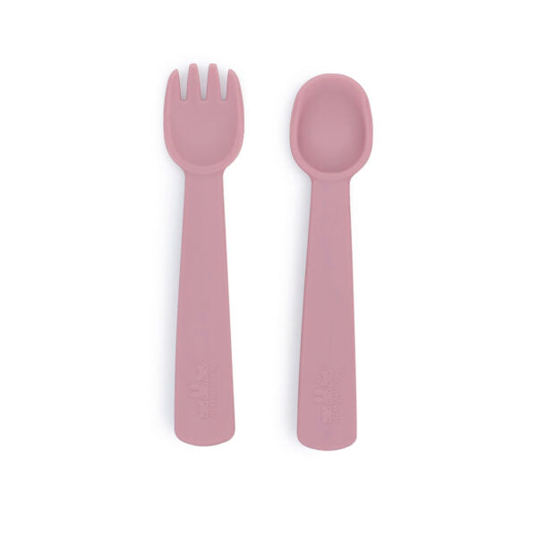 Dusty pink baby cutlery set