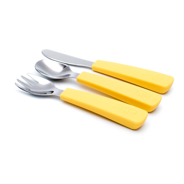 Set di posate gialle per bambini 