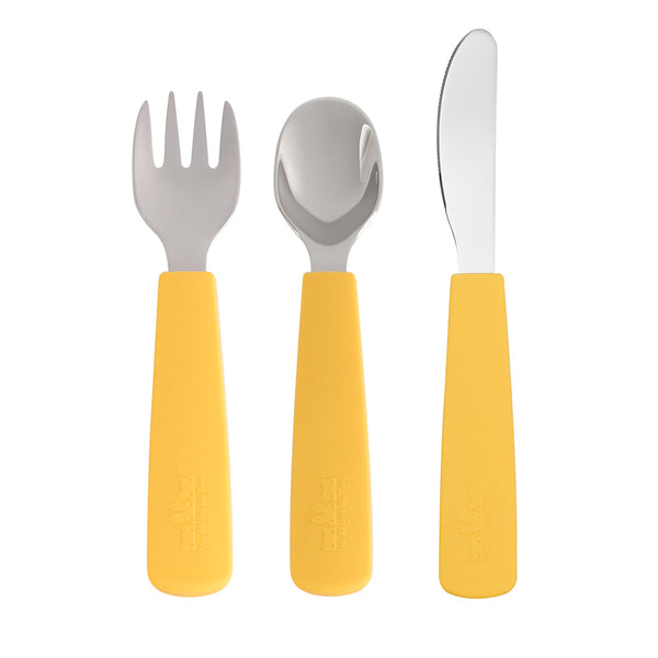 Set di posate gialle per bambini 