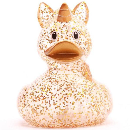 Gold Glitter Unicorn Duck