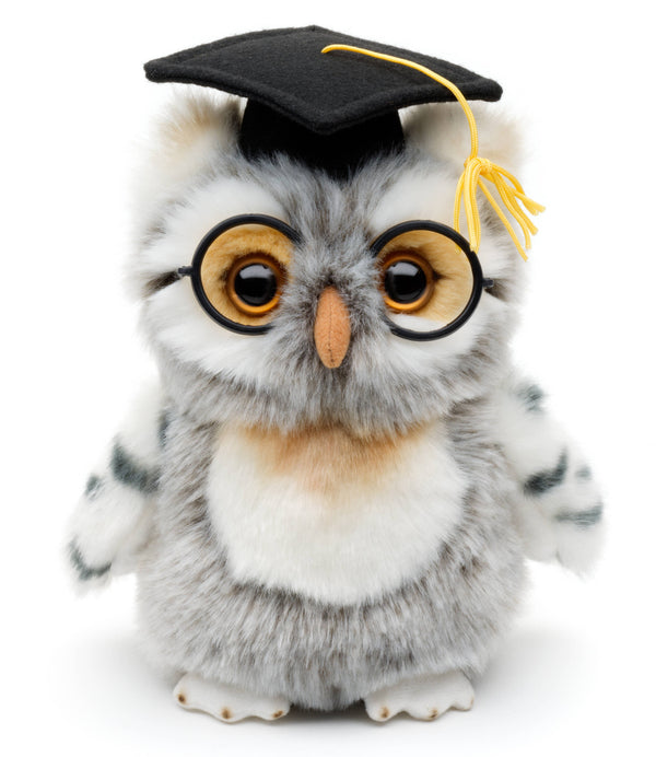 Hibou avec chapeau de médecin et lunettes - peluche Uni Toys